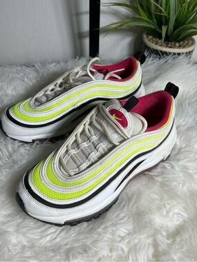 Nike Air Max 97 White, Neon Yellow & Pink Retro Runner
